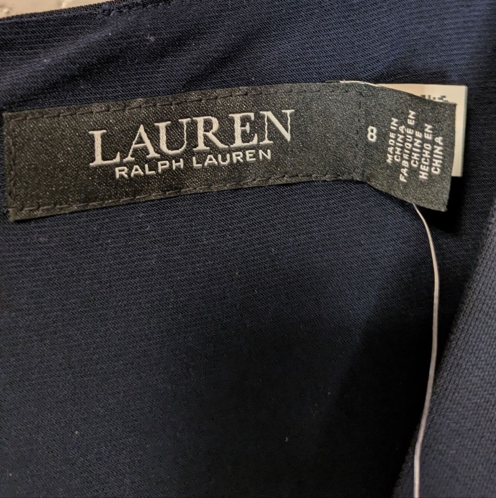 Lauren Ralph Lauren Navy Long Sleeve Dress - Picture 3 of 6